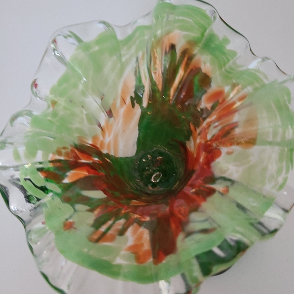 Vintage Hand Blown Glass Candle Holder - Picture 2 of 4